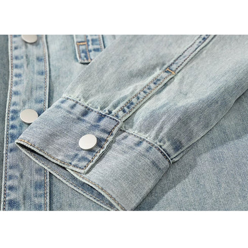 Washed Loose Denim Overshirt P1270