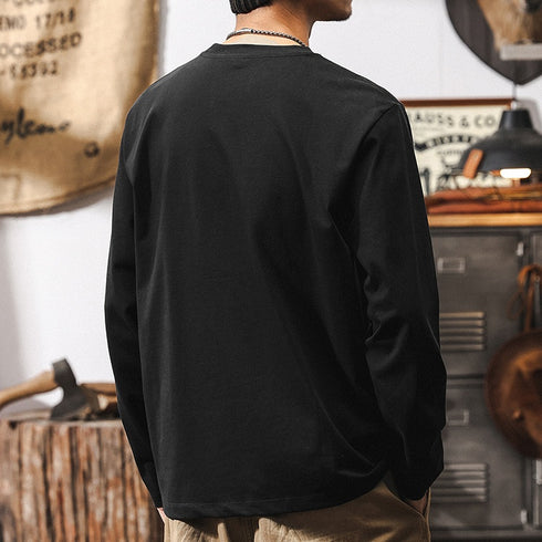 Round Neck Embroidered Bottoming T-shirt P1209