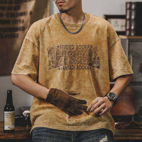 American Retro T-shirt Men's Short-sleeved P0921