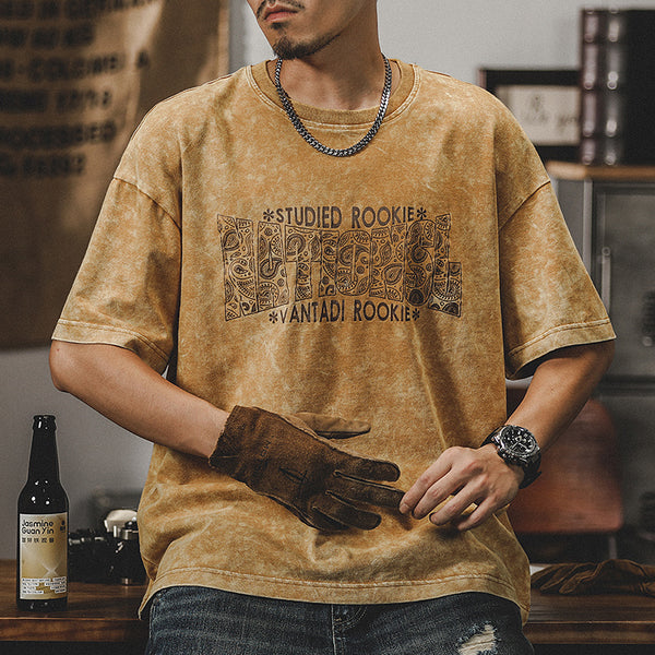 American Retro T-shirt Men's Short-sleeved P0921