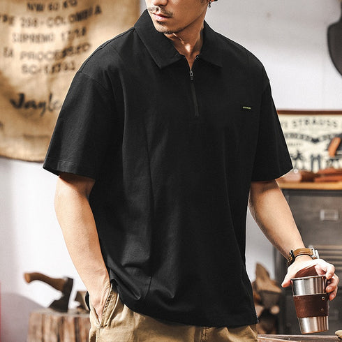 Retro Half-Zip Polo Shirt P1281