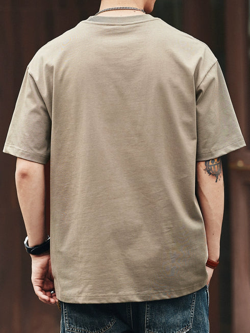 Asymmetric Block Line Accent Short Sleeve T-Shirt P1398