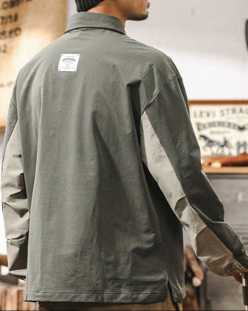 Utility Pocket Design Colorblock Polo Shirt P1314