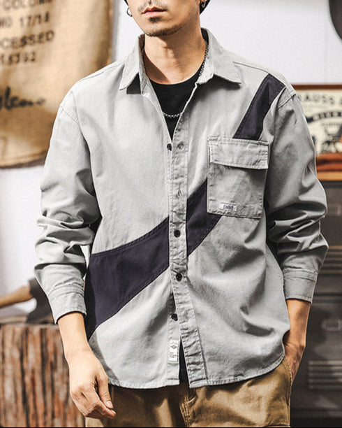 Graphical Slash Long Sleeve Shirt P1275