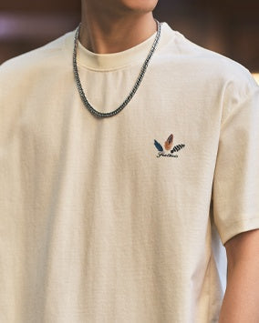 【OUTLET/即納】フェザーモチーフバックプリントTシャツ P1340