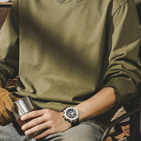 Combed Cotton T-shirt Long-sleeved P0357