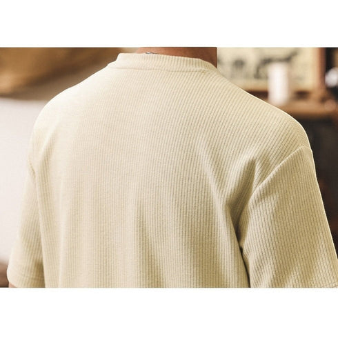 リブキーネック半袖Tシャツ P2003