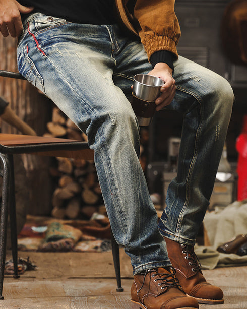 Vintage Slim Straight Jeans P1284