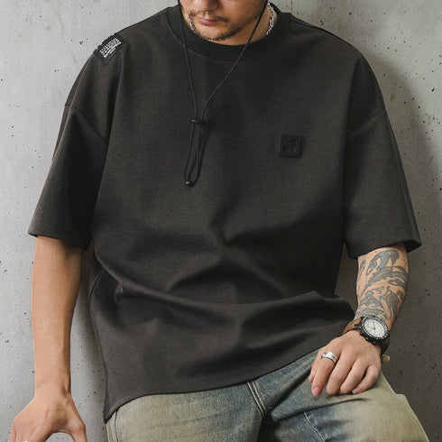ショルダーラベルチェストパッチ半袖Tシャツ P2181