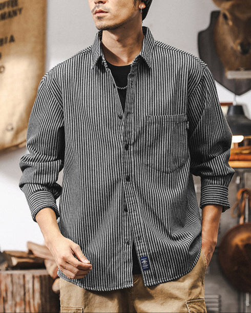 Retro Striped Casual Shirt P1276