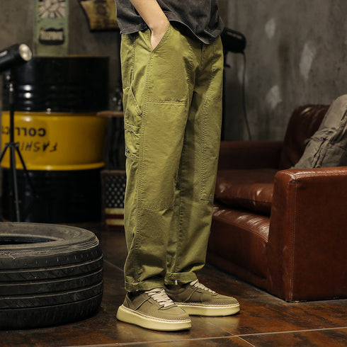 Straight Roll-up Pants Slim Casual Pants P1019