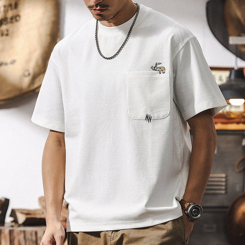 Waffle Texture Animal One Point T-Shirt P1278