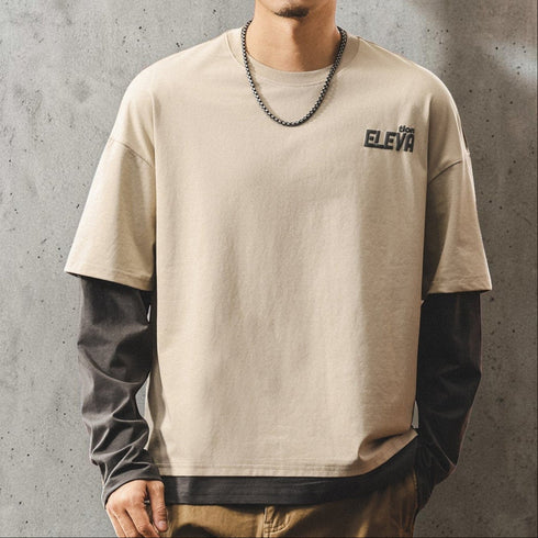 オーバーサイズレイヤードクルーネック長袖Tシャツ P2070