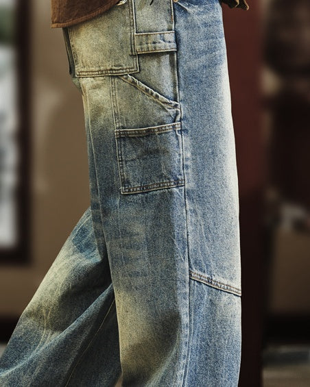 Vintage Design Denim Painter Pants P1328