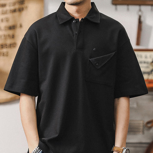American Retro Polo Shirt Short-sleeved P0925