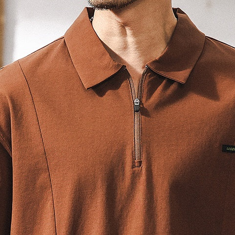 Retro Half-Zip Polo Shirt P1281