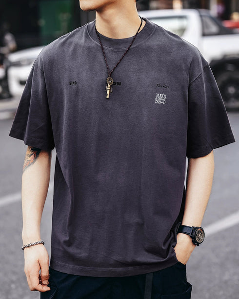 Typography Point Minimal Short Sleeve T-Shirt P1342