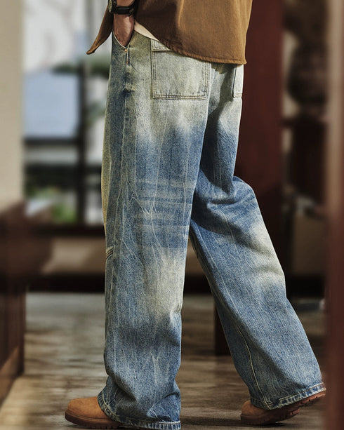 Vintage Design Denim Painter Pants P1328