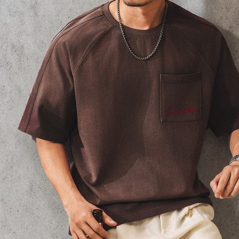 ピグメントウォッシュバックプリント半袖Tシャツ P2044