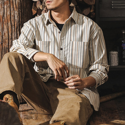 Striped Loose Casual Shirt P1216