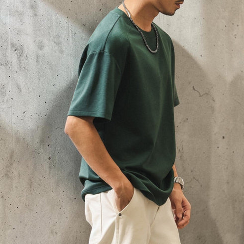 【OUTLET/即納】ラウンドネックドロップショルダーTシャツ P2083