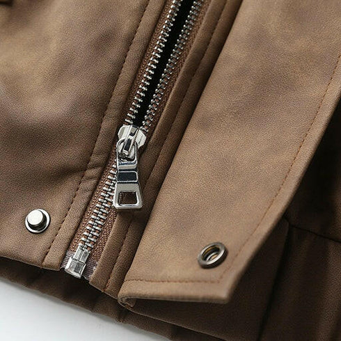 Classic Retro Biker PU Jacket P0642