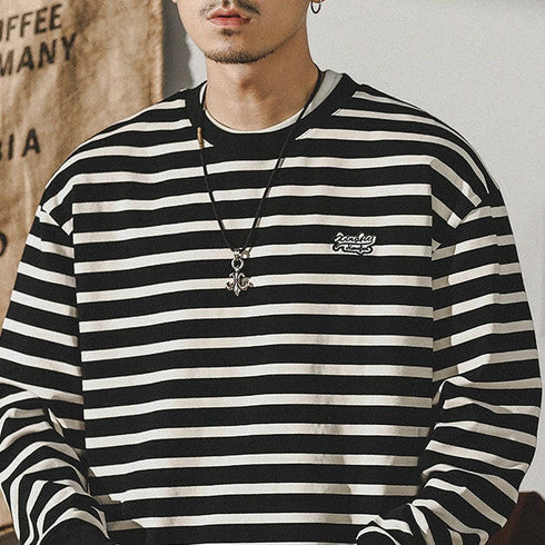 Cotton Men's Long-sleeved T-shirt P0345