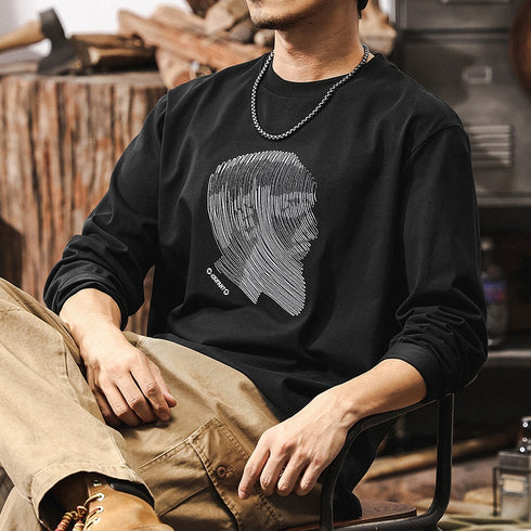 Round Neck Embroidered Bottoming T-shirt P1209