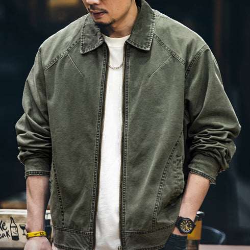 Retro Loose Fit Canvas Jacket P1263
