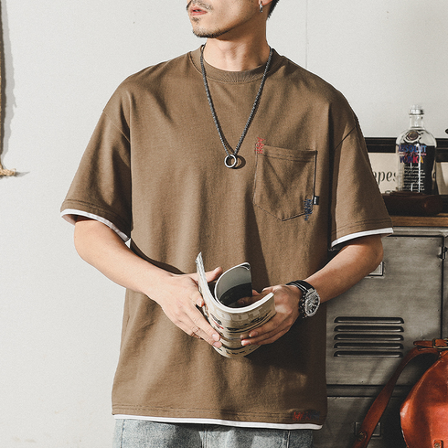【OUTLET/即納】ステッチアクセントポケット半袖Tシャツ P0953
