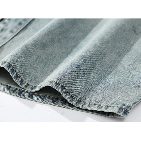 Washed Loose Denim Overshirt P1270