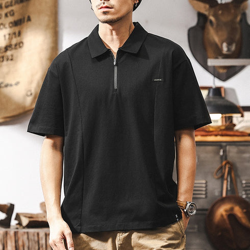 Retro Half-Zip Polo Shirt P1281