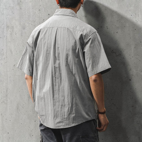 【OUTLET/即納】フラップデザインポケットワーク半袖シャツ P2078