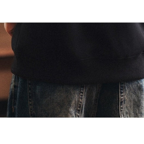 シンプルラインステッチアクセント長袖スウェット P1996