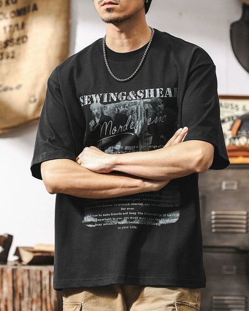 Grunge Taste Photo Graphic Short Sleeve T-Shirt P1322