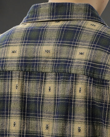 【OUTLET/即納】ヴィンテージパターンチェック長袖シャツ P1594