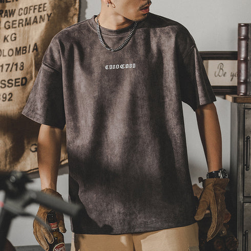 【OUTLET/即納】Distressed Drape Short-sleeved T-shirt P0999