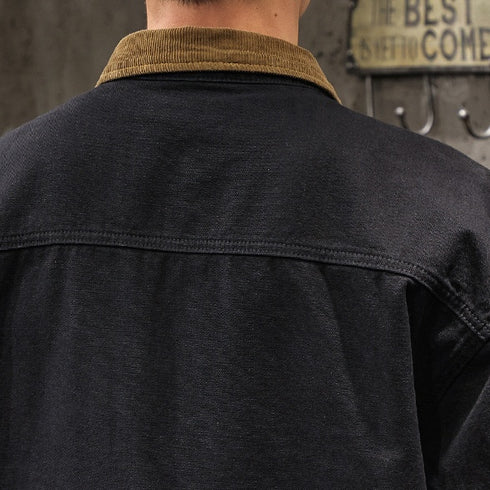 Contrast Lapel Long Sleeve Shirt P1052