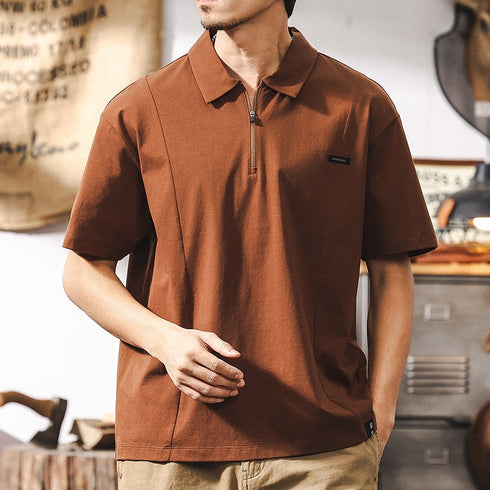 Retro Half-Zip Polo Shirt P1281