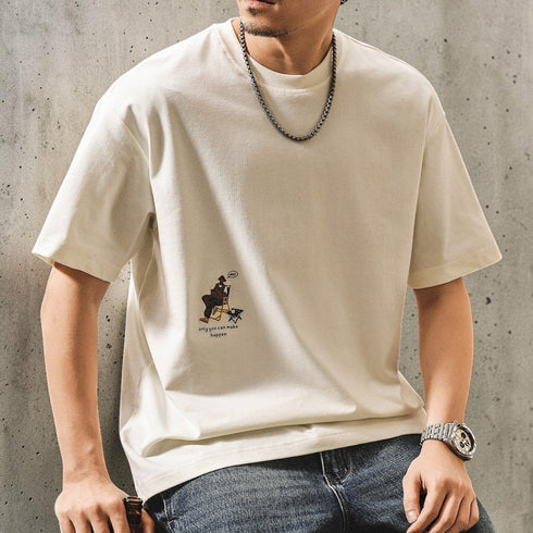【OUTLET/即納】フロントバックイラスト半袖Tシャツ P2170