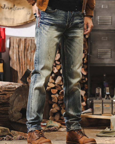 Vintage Slim Straight Jeans P1284