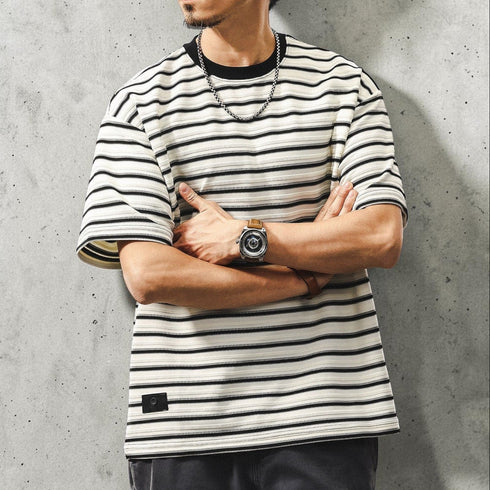 マルチボーダークルーネック半袖Tシャツ P2021