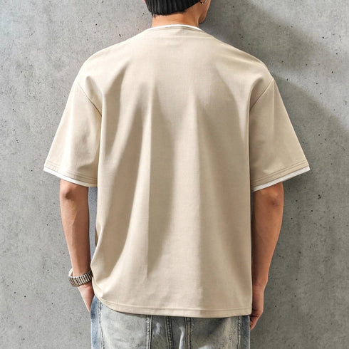 ツーボタンVネック半袖Tシャツ P2051