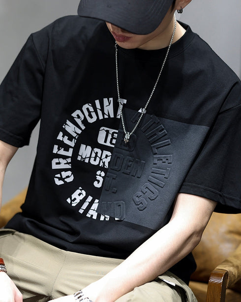 【OUTLET/即納】サークルロゴブロックデザイン半袖Tシャツ P1388