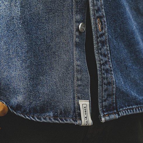 Two Tone Denim Contrast Design Long Sleeve Shirt P1670