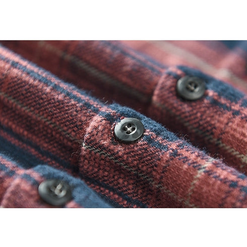 Plaid Long-sleeved Shirt P0085