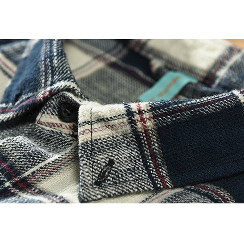 Plaid Long-sleeved Shirt P0085