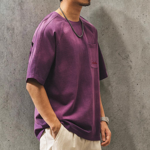 ピグメントウォッシュバックプリント半袖Tシャツ P2044