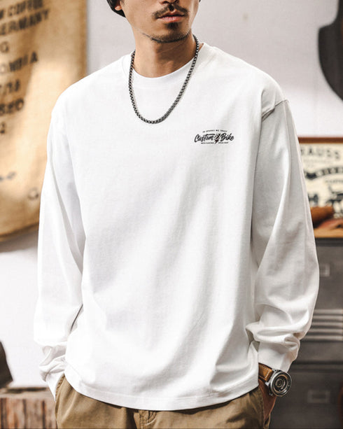 Retro Biker Print Heavyweight Tee P1299