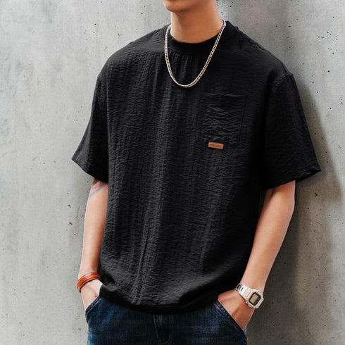 チェストポケットパッチ半袖Tシャツ P2132